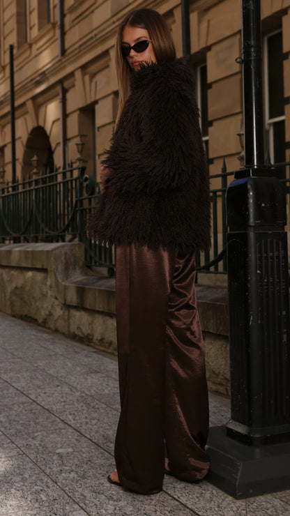 Chantelle Fur Jacket - Chocolate