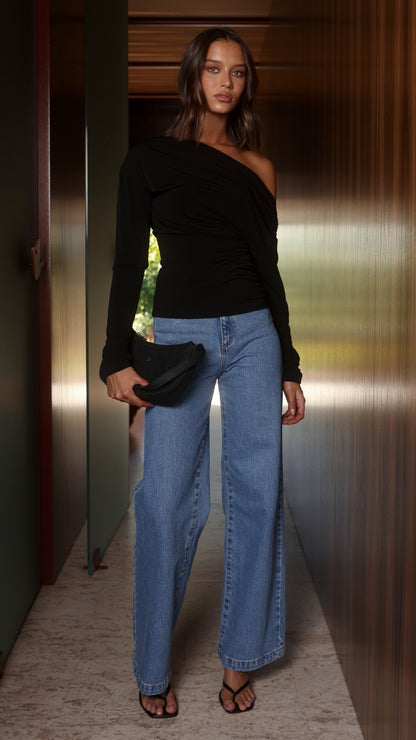 Sutton Long Sleeve Top - Black
