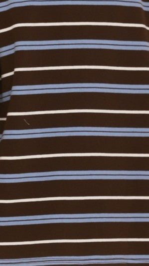 Raya Long Sleeve Top - Blue/Brown Stripe