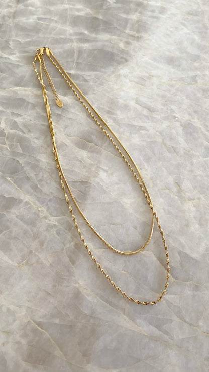 Sarah Twist Necklace Set - Gold