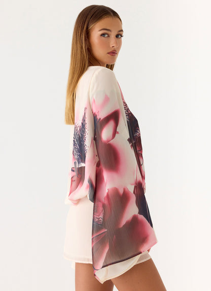 Junia Long Sleeve Mini Dress - Velvet Bloom