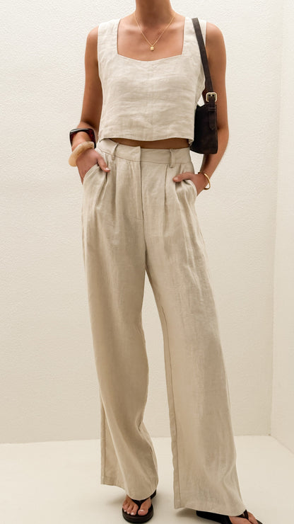 Tillie Crop Top - Oatmeal