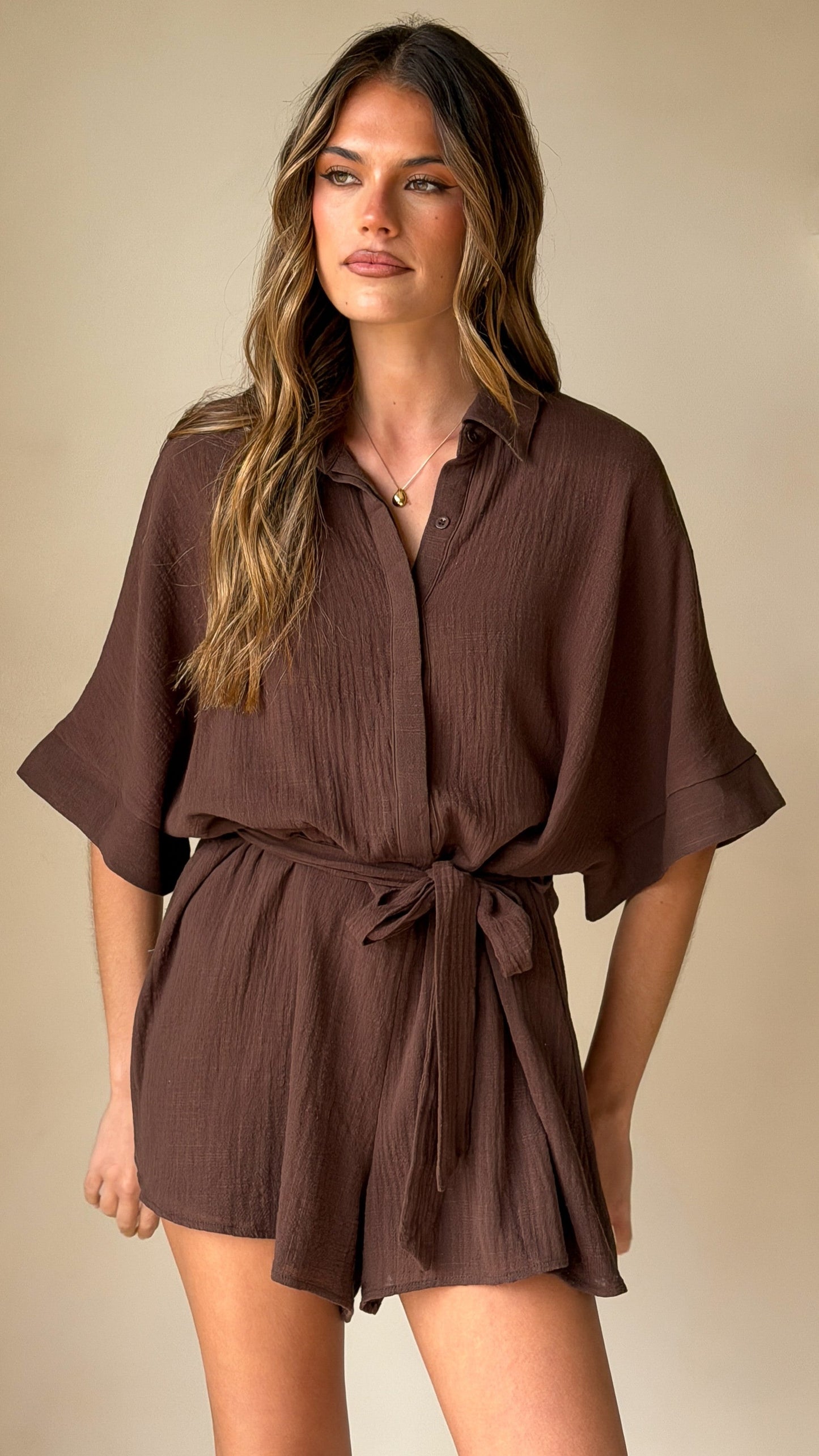 Vern Playsuit - Chocolate