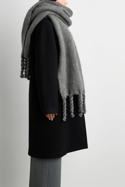 WOOL BLEND SCARF WITH TASSEL