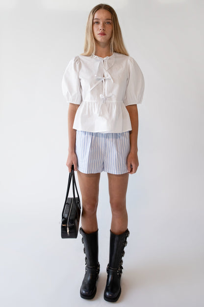 STRIPED COTTON POPLIN BOXER SHORT