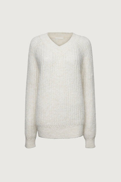 OVERSIZED RAGLAN RIBBED KNIT SWEATER