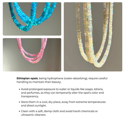 Anokhi Green Handmade Gemstone Necklace - Bright Neon Pink Opal