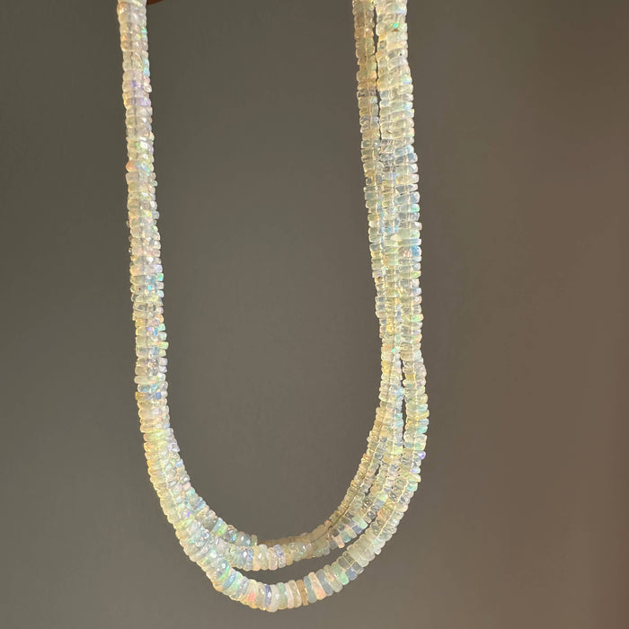Anokhi Green Handmade Gemstone Necklace - Natural Faceted Opal