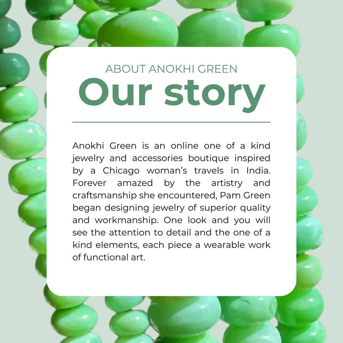 Anokhi Green Handmade Gemstone Necklace - Natural Faceted Opal