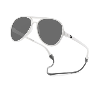 Hipsterkid - Sunglasses – Polarized, UV Protective | White Aviators