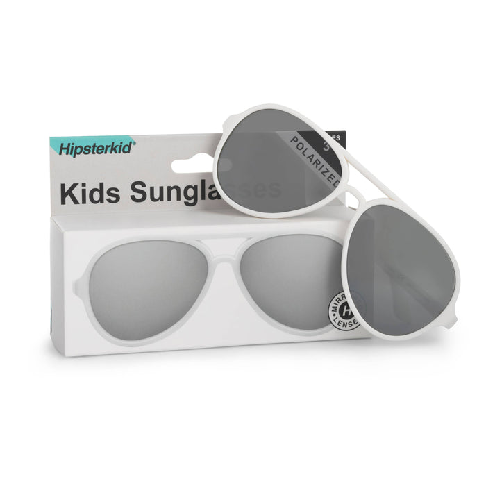 Hipsterkid - Sunglasses – Polarized, UV Protective | White Aviators