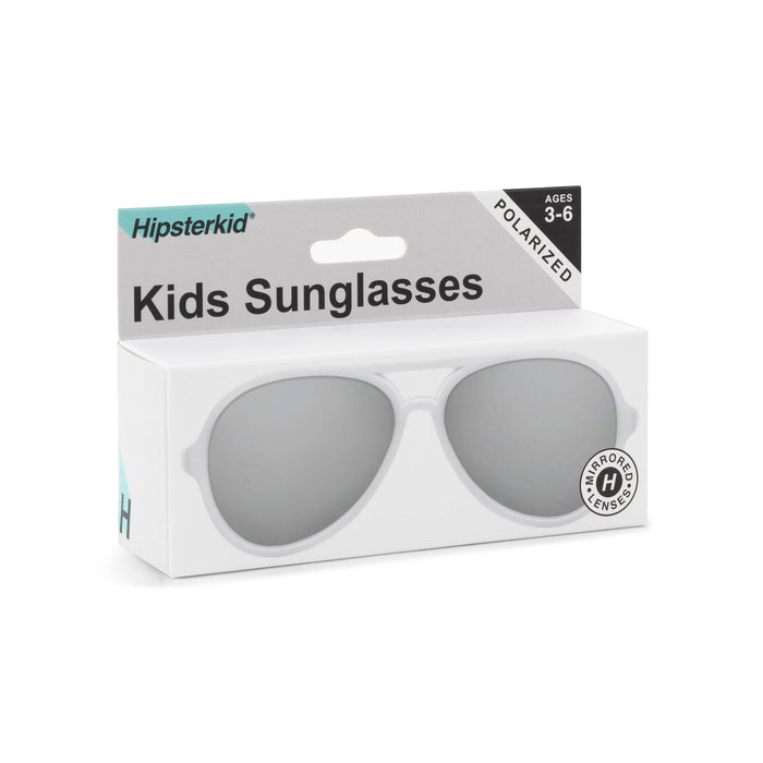 Hipsterkid - Sunglasses – Polarized, UV Protective | White Aviators
