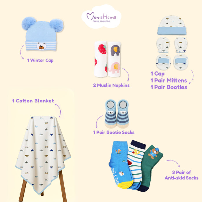 Hospital Kit For Newborn Baby | New Born Baby Essentials Gift Combo | 20 Items | 0-6 Months | Mixed Design