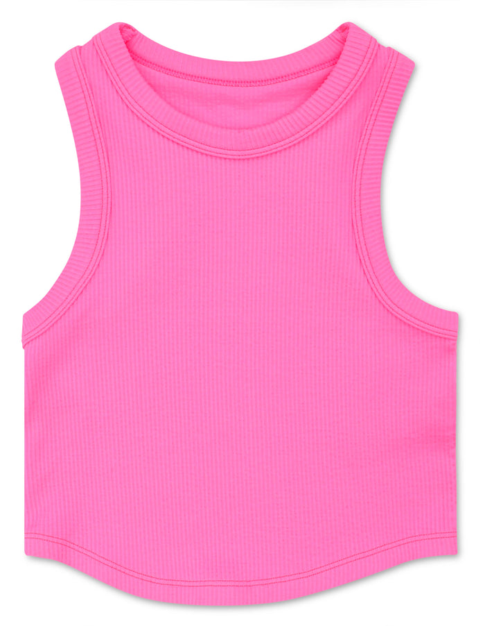 Iscream - Cropped Racer Back Top - Bright Pink (Final Sale)