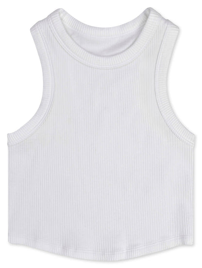 Iscream - Cropped Racer Back Top - White (Final Sale)