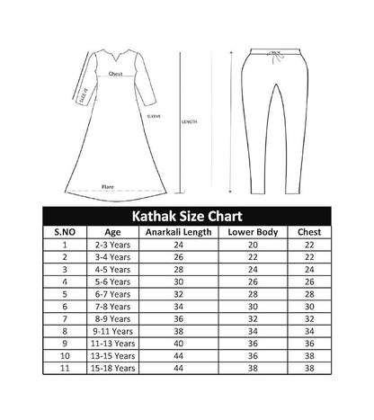 Kathak Costume Blue and Red Anarkali Dress IMC40000