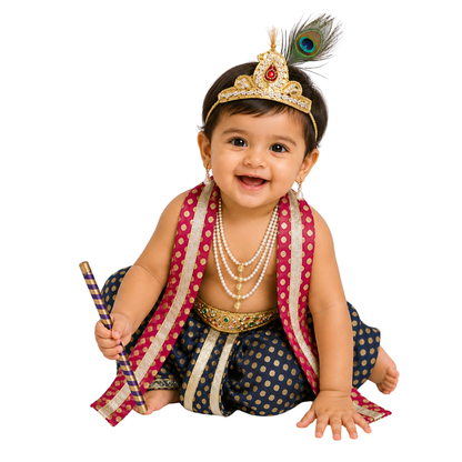 Krishna Dress for Baby Boy Kids Set of 10 Little Krishna Ji Kanha Janmasthmi Costume for Kids