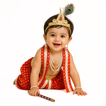 Krishna Dress for Baby Boy Kids Set of 10 Little Krishna Ji Kanha Janmasthmi Costume for Kids