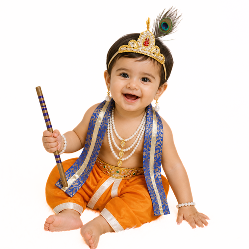 Krishna Dress for Baby Boy Kids Set of 10 Little Krishna Ji Kanha Janmasthmi Costume for Kids