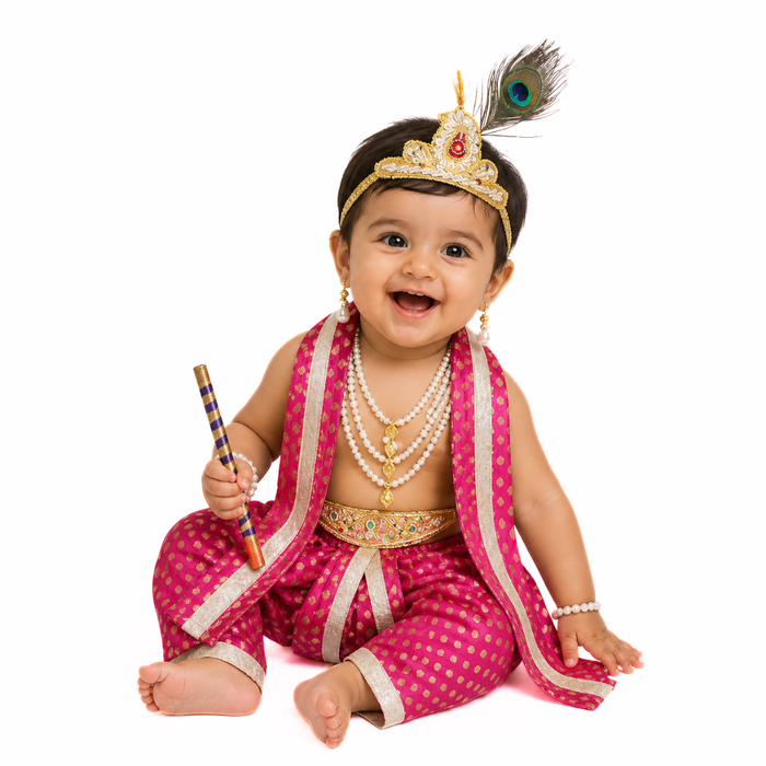 Krishna Dress for Baby Boy Kids Set of 10 Little Krishna Ji Kanha Janmasthmi Costume for Kids