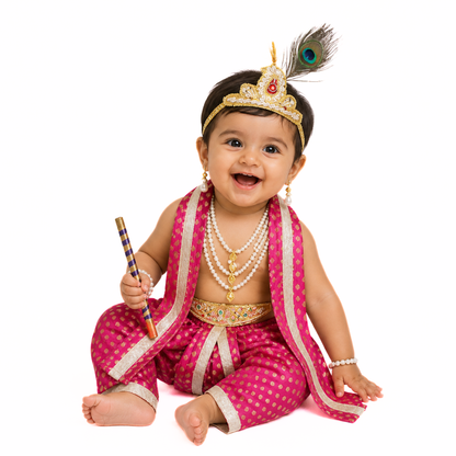 Krishna Dress for Baby Boy Kids Set of 10 Little Krishna Ji Kanha Janmasthmi Costume for Kids