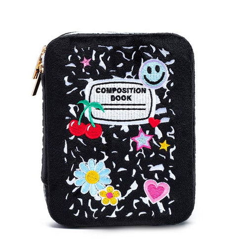 Living Royal Velvet Jewelry Zip Case - Composition Book