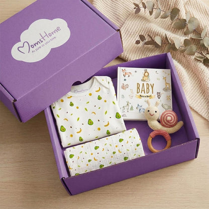 Newborn Baby Home coming Gift Set | New Born Essential Gift Hamper | Pack of 4
