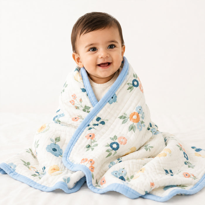 Organic Cotton 6 Layer Muslin Blanket | Super Soft Cotton Kids Blanket | 100X70 CM | 0-12 Months | Pack of 1