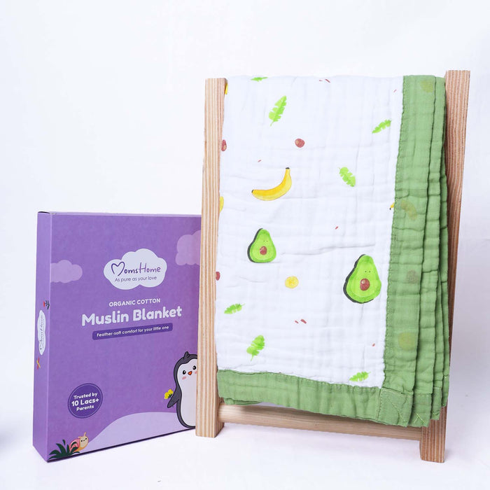 Organic Cotton 6 Layer Muslin Blanket | Super Soft Cotton Kids Blanket | 100X70 CM | 0-12 Months | Pack of 1