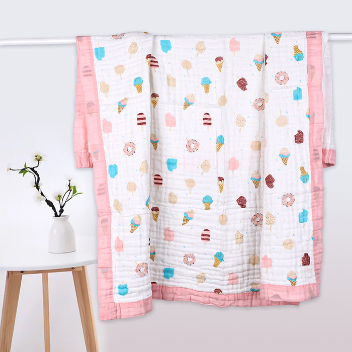 Organic Cotton 6 Layer Muslin Blanket | Super Soft Cotton Kids Blanket | 110X110 CM | 3-5 Years | Pack of 1