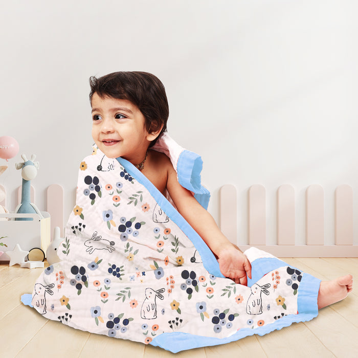 Organic Cotton 6 Layer Muslin Blanket | Super Soft Cotton Kids Blanket | 110X110 CM | 3-5 Years | Pack of 1