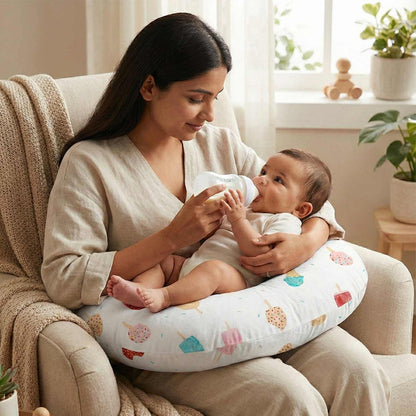 Organic Cotton Multipurpose Feeding | Nursing Pillow | 0-12 Months