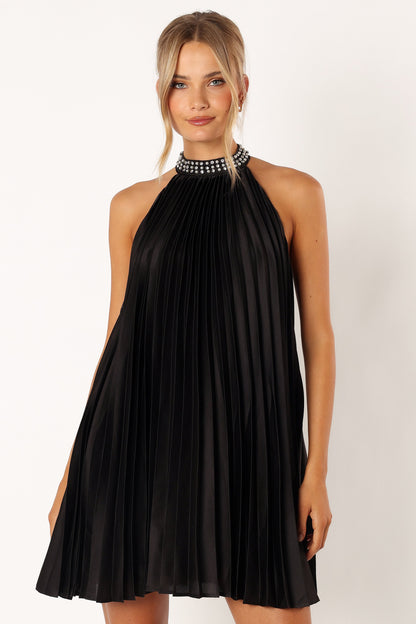 Lizzy Halterneck Mini Dress - Black
