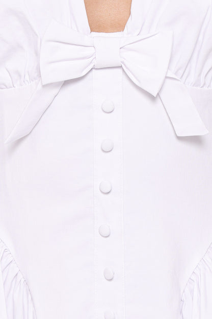 Lyssa Bow Front Mini Dress - White