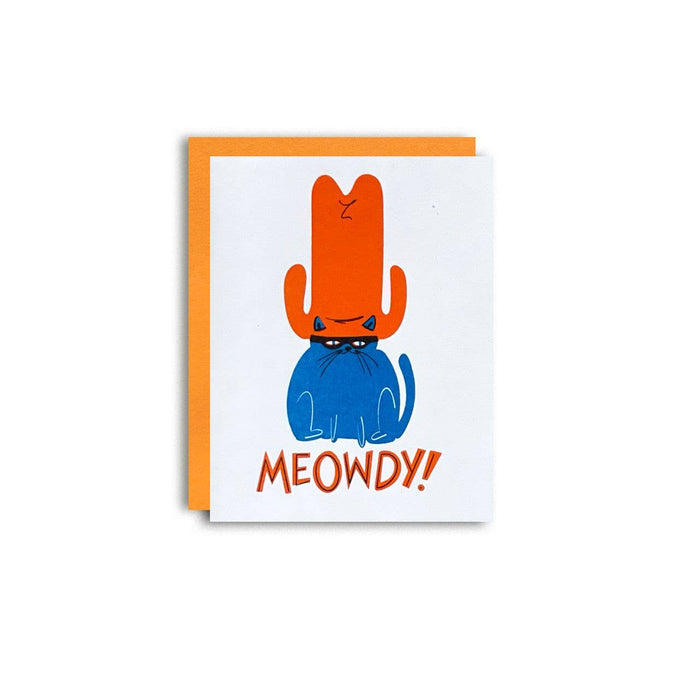 Pier Six Press Risograph Greeting Card - Meowdy Cat