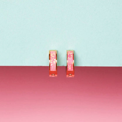 Pierced Co - Neon Pink Opal Huggies