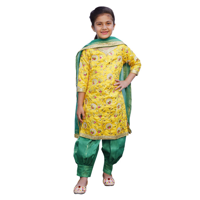 Punjabi Dress for Girls Traditional Folk Dance Costume for Kids