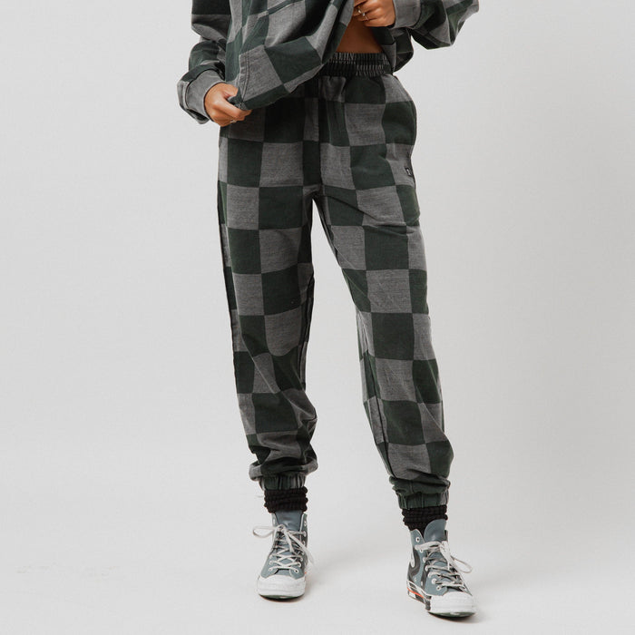 RAGS - Adult Unisex Joggers - Black Denim Check (Final Sale)