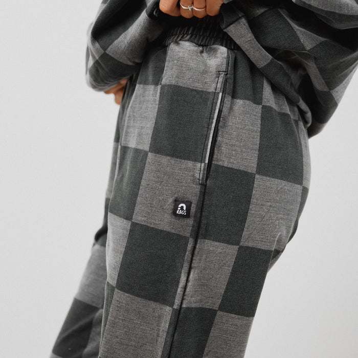 RAGS - Adult Unisex Joggers - Black Denim Check (Final Sale)