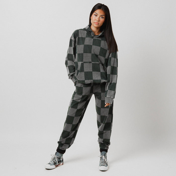 RAGS - Adult Unisex Joggers - Black Denim Check (Final Sale)