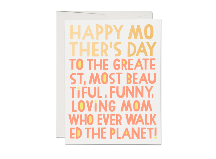 Red Cap Cards Greeting Card - Greatest Mom Mother's Day