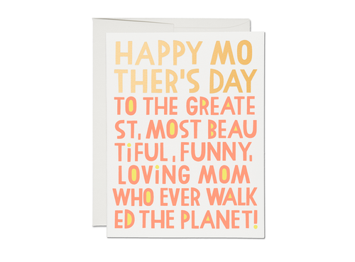 Red Cap Cards Greeting Card - Greatest Mom Mother's Day