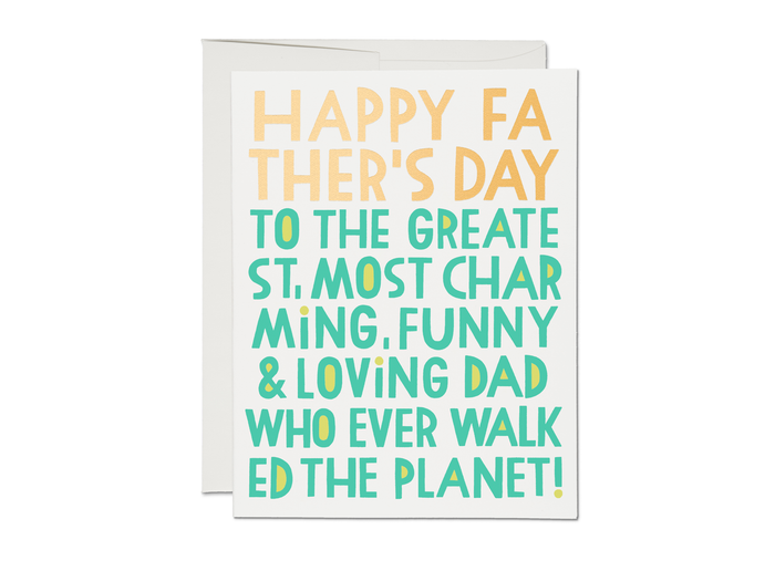 Red Cap Cards Greeting Card - Most Charming Dad Father's Day