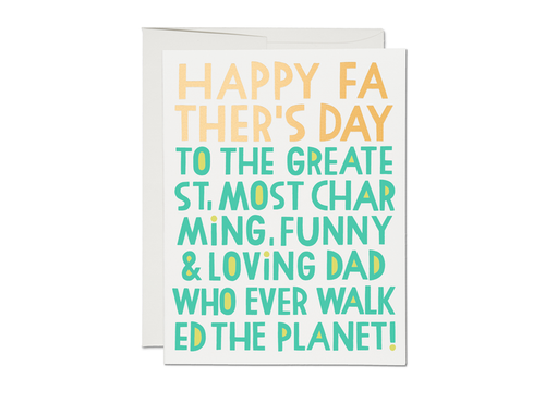 Red Cap Cards Greeting Card - Most Charming Dad Father's Day