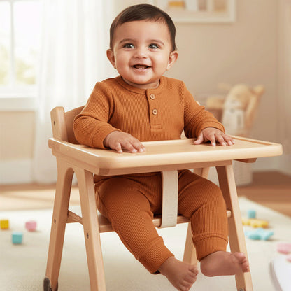 Ribbed Organic Cotton Co-ord Set For Newborn, Infant & Toddler Baby | Soft & Breathable Baby Outfit | Baby Dress | 0-12 Months