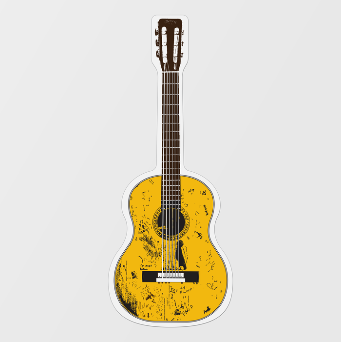 Sweet Bippy Press - Guitar Sticker Sheet - Willie Nelson