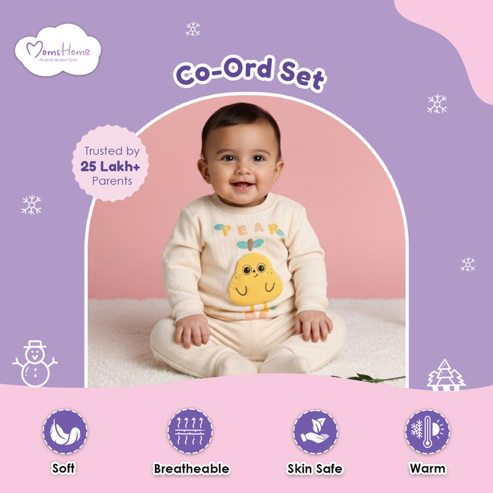 Winter Warm Full Sleeve Co-ord Sets For Baby | Cotton Baby Clothing Set | Pear | Set of 1