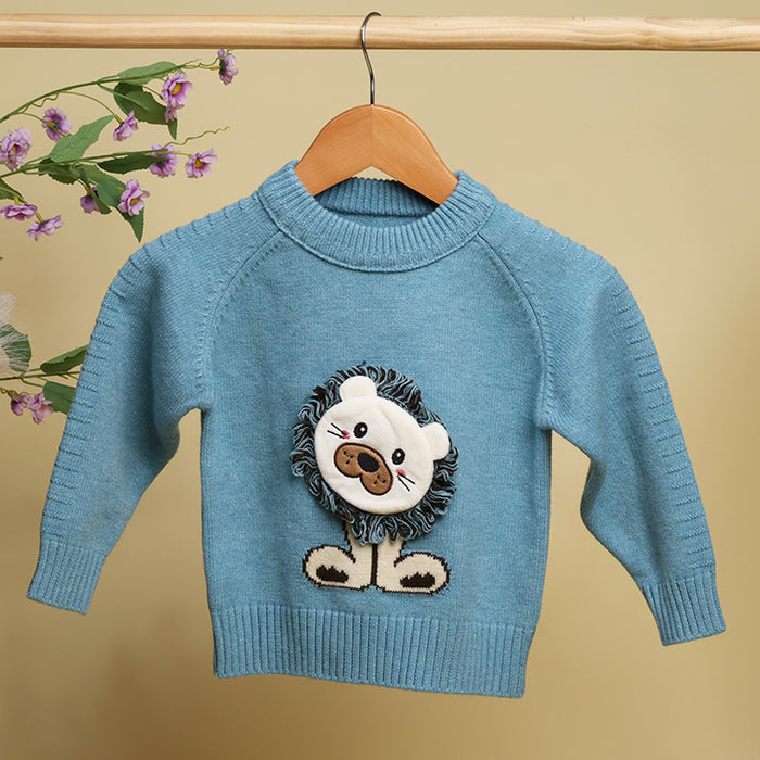 Winter Warm Woollen Full Sleeve Sweater For Baby | Lion | Pack of 1