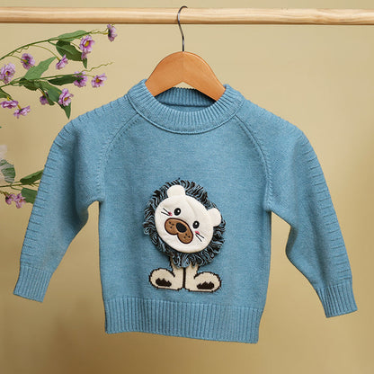 Winter Warm Woollen Full Sleeve Sweater For Baby | Lion | Pack of 1