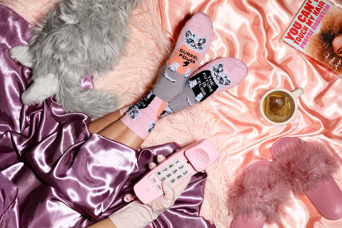 Yellow Owl Workshop Crew Socks - Future Is Feline